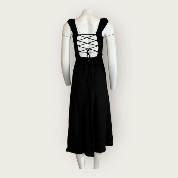 NWT | ASTR The Label | Lace-Up Back Midi Dress | Black | Size XS - Picture 4 of 14